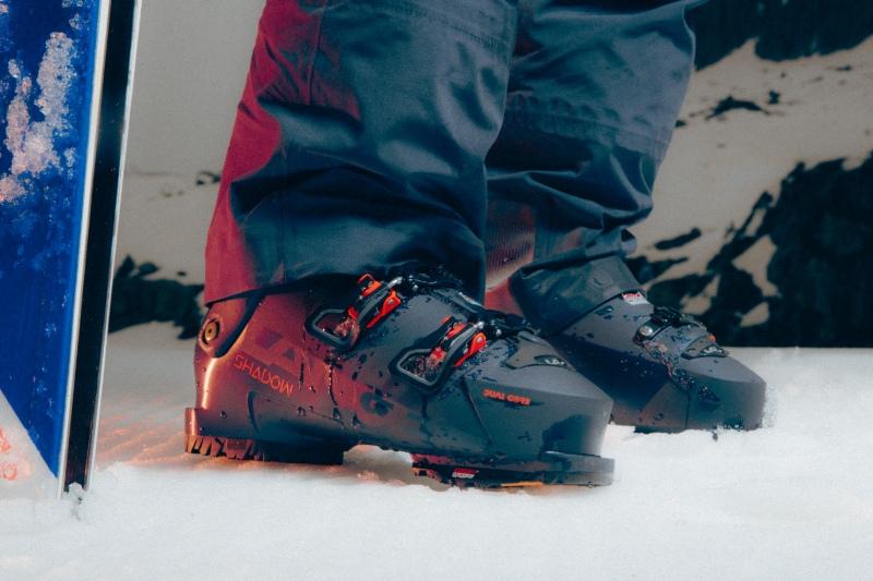 Ski boots being worn